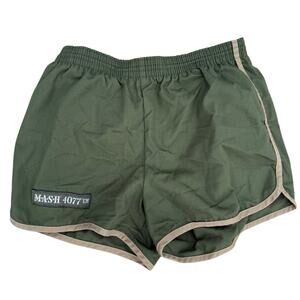 Vintage 70s MASH 4077th Running Shorts L 36-38 Military Army TV Show Mens? Green